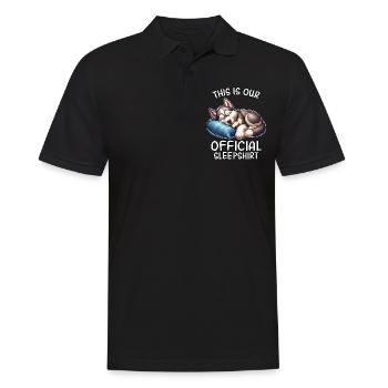Lustiges Schlittenhund Schlafshirt - Männer Poloshirt - Schwarz - Vorne - Kai (181cm)