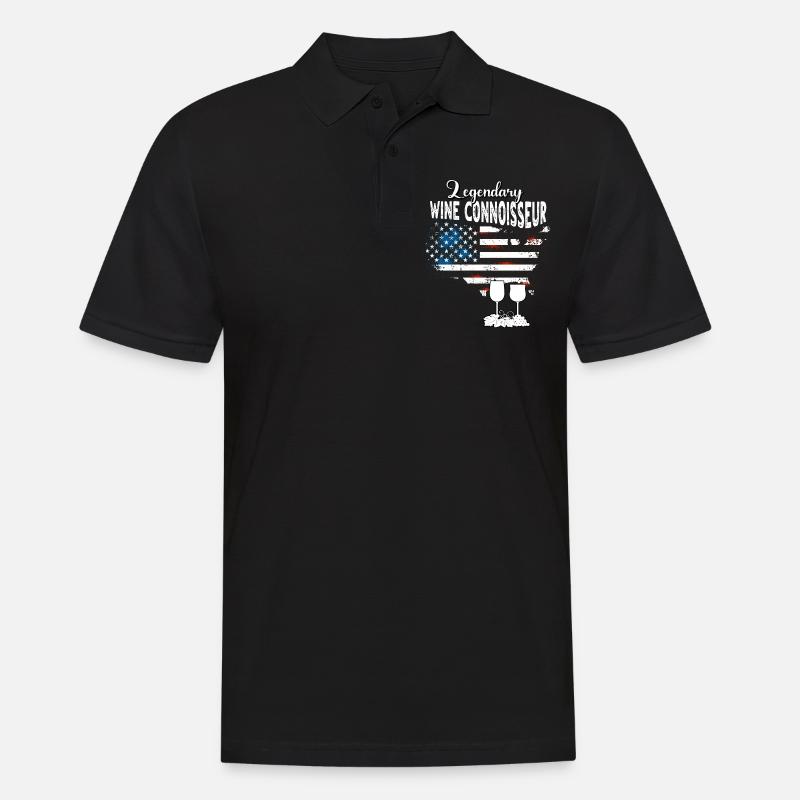 Weinkenner US - Männer Poloshirt - Schwarz