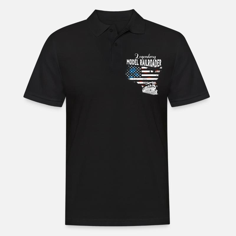 Modelleisenbahner US - Männer Poloshirt - Schwarz
