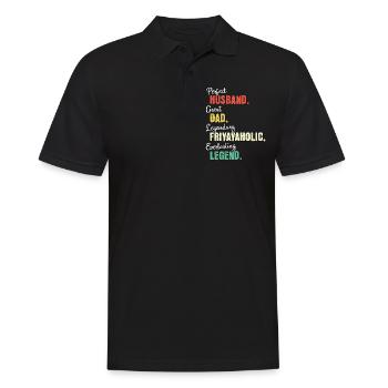 Friyayaholic Papa - Männer Poloshirt - Schwarz - Vorne - Kai (181cm)