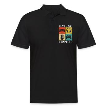 50th birthday level Complete Gaming - Men's Polo Shirt - black - Front - Kai (181cm)