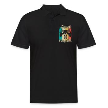 30th Birthday Shirt Gamer Niveau 30 Complet - Polo Homme - noir - Devant - Kai (181cm)