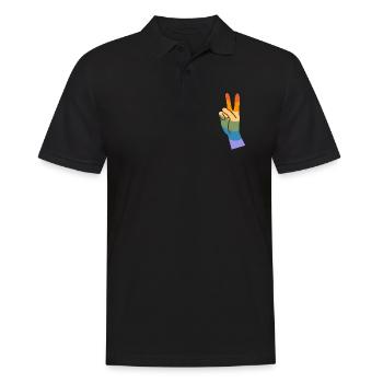 LGBTQ Gay Pride Month Rainbow Love is Love - Männer Poloshirt - Schwarz - Vorne - Kai (181cm)