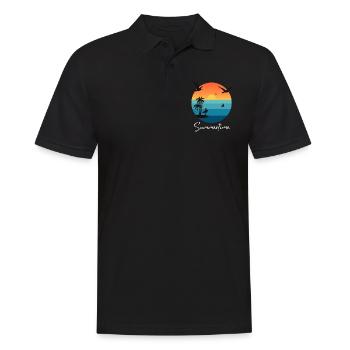 Summertime Sommer Shirt Damen Herren - Männer Poloshirt - Schwarz - Vorne - Kai (181cm)