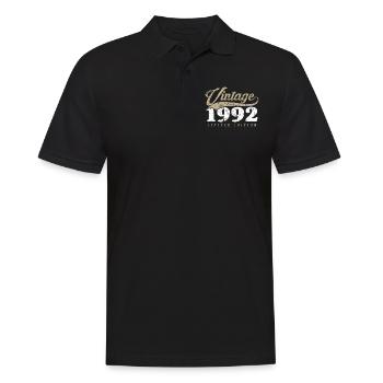 Vintage 1992 30th birthday 30 years - Men's Polo Shirt - black - Front - Kai (181cm)