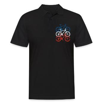 Cyclists Funny Vintage Bike Cyclist - Men's Polo Shirt - black - Front - Kai (181cm)