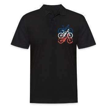 Radfahrer Lustiges Vintage Fahrrad Radfahrer - Männer Poloshirt - Schwarz - Vorne - Kai (181cm)