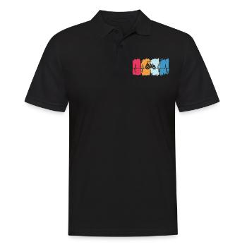 Retro traktor herzschlag trecker t-shirt landwirt - Männer Poloshirt - Schwarz - Vorne - Kai (181cm)