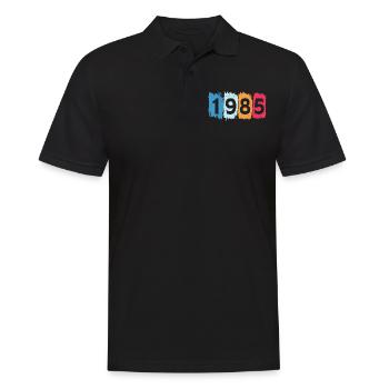 T-shirt rétro 1985 85 millésime 1985 - Polo Homme - noir - Devant - Kai (181cm)