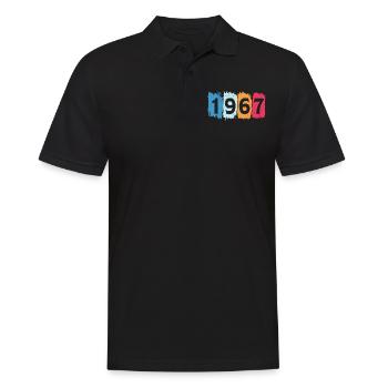T-shirt rétro 1967 67 millésime 1967 - Polo Homme - noir - Devant - Kai (181cm)