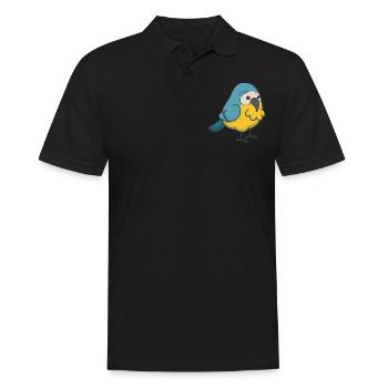Wellensittich Vogel Geschenk kawaii comic Haustier - Männer Poloshirt - Schwarz - Vorne - Kai (181cm)