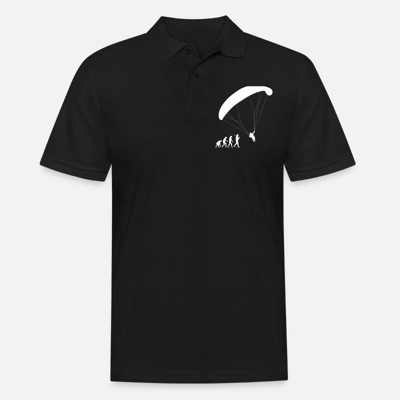 Paragliding Evolution Paraglider Gift Flying - Men's Polo Shirt - black