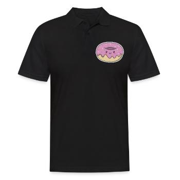 Donut Kawaii Geschenk Zuckerguss Gesicht niedlich - Männer Poloshirt - Schwarz - Vorne - Kai (181cm)