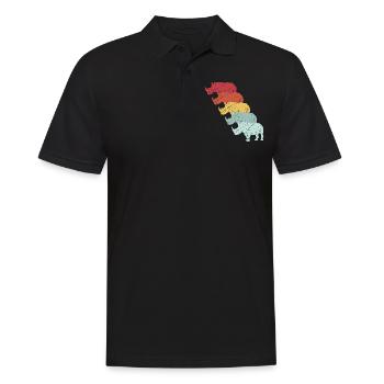 Rhinoceros - Men's Polo Shirt - black - Front - Kai (181cm)
