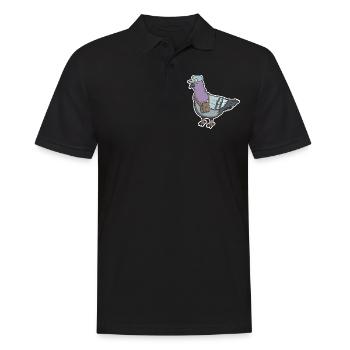 Pigeon oiseau cadeau pigeon animal pigeon amateur - Polo Homme - noir - Devant - Kai (181cm)