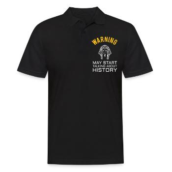 HISTORY HISTORIAN : History Warning - Men's Polo Shirt - black - Front - Kai (181cm)