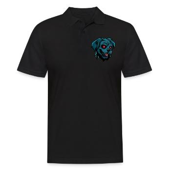 Hund Halloween Comic Zombie - Männer Poloshirt - Schwarz - Vorne - Kai (181cm)