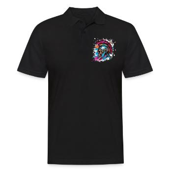 Spartan Skull Gladiator - Men's Polo Shirt - black - Front - Kai (181cm)