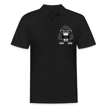 Niedlicher Affe für Kinder für Kinder - Männer Poloshirt - Schwarz - Vorne - Kai (181cm)
