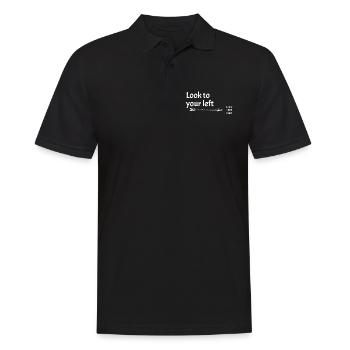 Regarde à ta gauche | Cool dit drôle - Polo Homme - noir - Devant - Kai (181cm)