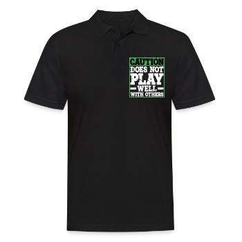 Caution, Does Not Play Well With Others 31 - Männer Poloshirt - Schwarz - Vorne - Kai (181cm)