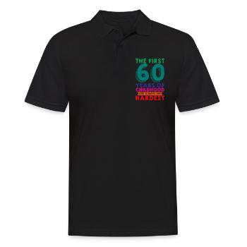 The First 60 Years Of Childhood Are The Hardest 4 - Men's Polo Shirt - black - Front - Kai (181cm)