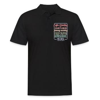 Planification de cours de consommation de café Homeschool Mama 1 - Polo Homme - noir - Devant - Kai (181cm)