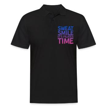 Sweat Smile C’est l’heure du Pilates - Polo Homme - noir - Devant - Kai (181cm)
