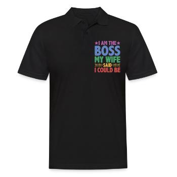 I Am The Boss - My Wife Said I Could Be 9 - Männer Poloshirt - Schwarz - Vorne - Kai (181cm)