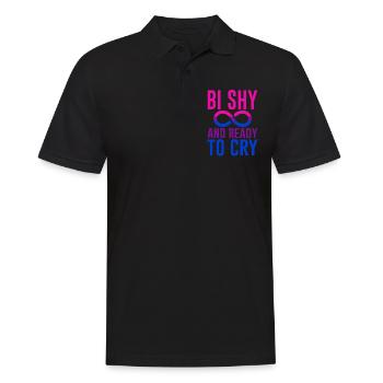 Bi Shy And Ready To Cry 4 - Männer Poloshirt - Schwarz - Vorne - Kai (181cm)