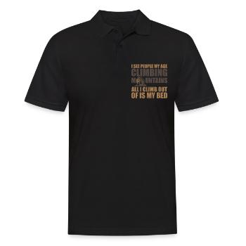 Je vois des gens de mon âge escalader des montagnes 4 - Polo Homme - noir - Devant - Kai (181cm)