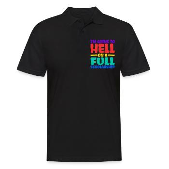 I'm Going To Hell On A Full Scholarship 2 - Men's Polo Shirt - black - Front - Kai (181cm)