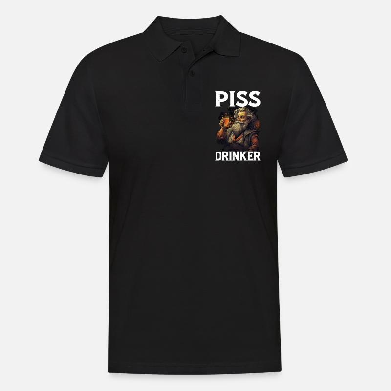 Piss Drinker 37 - Männer Poloshirt - Schwarz