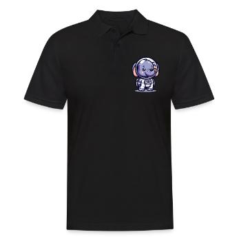 Éléphant mignon astronaute - Polo Homme - noir - Devant - Kai (181cm)