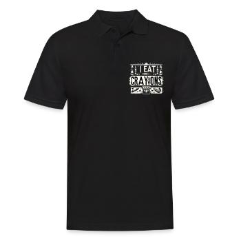 I Eat Crayons 24 - Männer Poloshirt - Schwarz - Vorne - Kai (181cm)