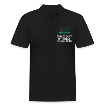 Les amis ne laissent pas leurs amis dériver ivre 4 - Polo Homme - noir - Devant - Kai (181cm)