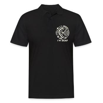 I'm Deaf 48 - Männer Poloshirt - Schwarz - Vorne - Kai (181cm)