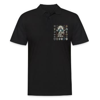 Jesus Has My Back 20 - Männer Poloshirt - Schwarz - Vorne - Kai (181cm)