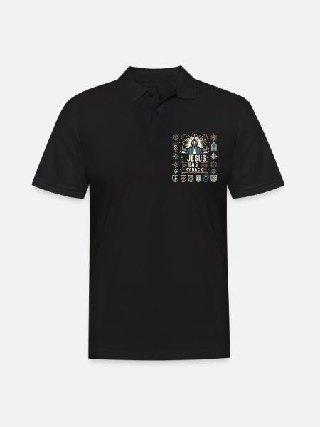 Jesus Has My Back 20 - Men's Polo Shirt - black