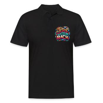 Jesus Has My Back 24 - Männer Poloshirt - Schwarz - Vorne - Kai (181cm)