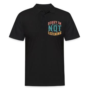 Désolé, je n’écoute pas 37 - Polo Homme - noir - Devant - Kai (181cm)