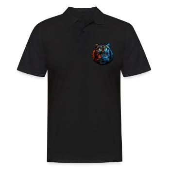 Tigre rouge et bleu Art animalier féroce et vif 2 - Polo Homme - noir - Devant - Kai (181cm)