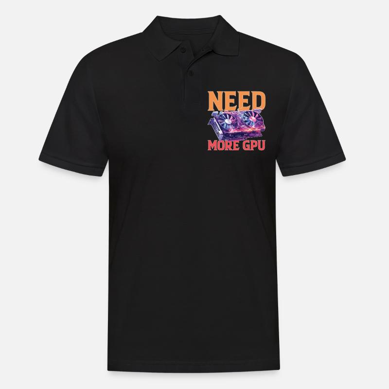 Need More Gpu 9 - Männer Poloshirt - Schwarz