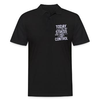 I Will Not Stress Over Things I Can't Control 2 - Männer Poloshirt - Schwarz - Vorne - Kai (181cm)