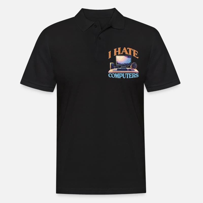 I Hate Computers 2 - Männer Poloshirt - Schwarz