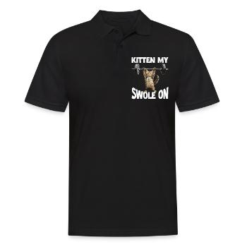 Kitten My Swole On 2 - Männer Poloshirt - Schwarz - Vorne - Kai (181cm)