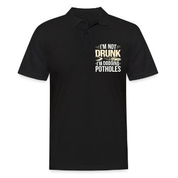 I'm Not Drunk I'm Dodging Potholes 4 - Männer Poloshirt - Schwarz - Vorne - Kai (181cm)