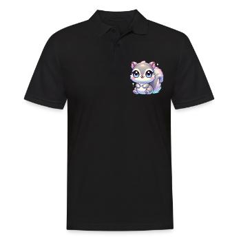 Super Cute Kawaii Baby Squirrel - Männer Poloshirt - Schwarz - Vorne - Kai (181cm)