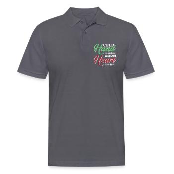 Winter Cold Hands Warm Heart Snow Cold - Men's Polo Shirt - charcoal grey - Front - Nico (186cm)