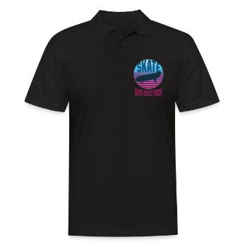 Skateboard Skateboardfahrer Skaten - Männer Poloshirt - Schwarz - Vorne - Kai (181cm)